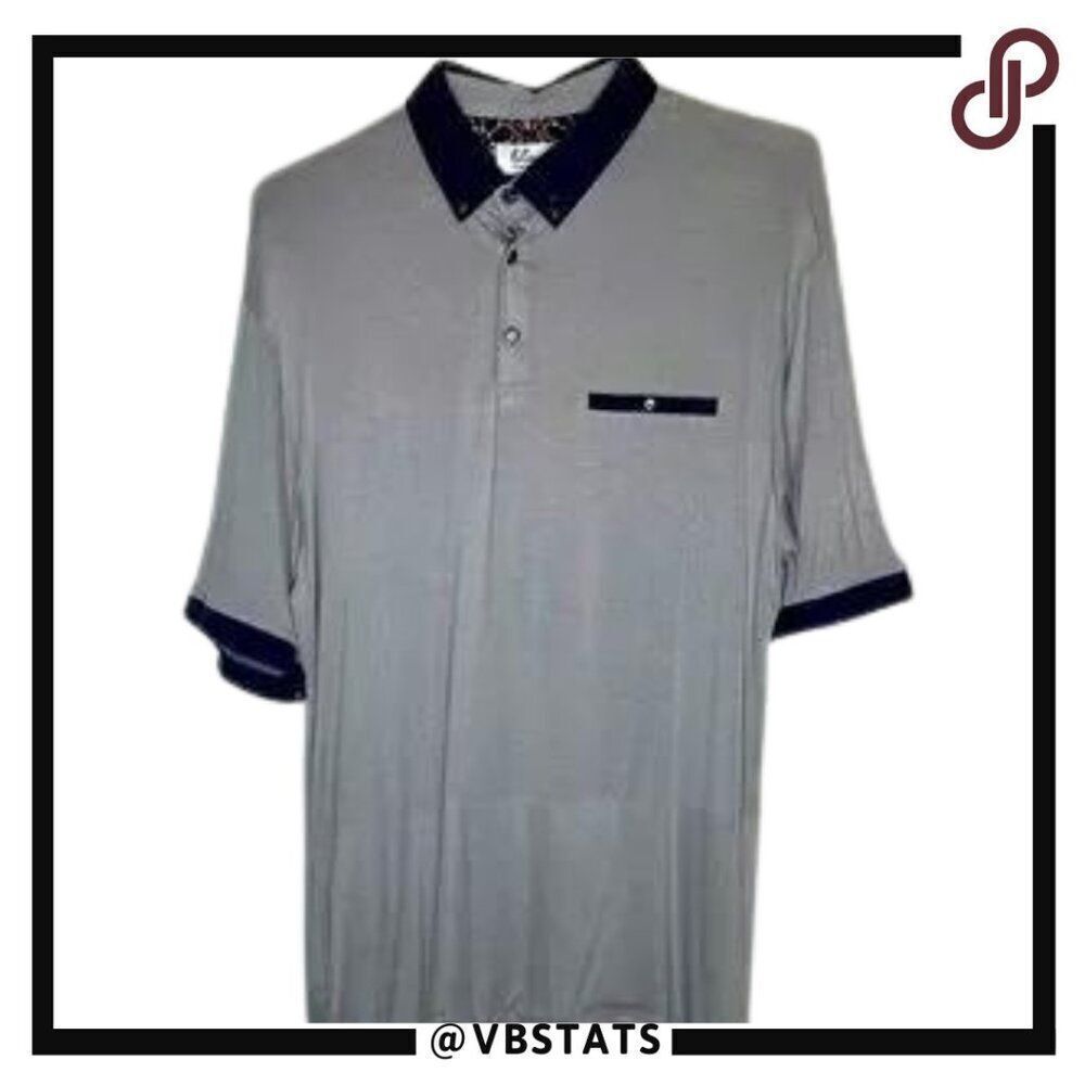 XL Blanc Gray-Black 100% Organic Cotton SS Polo‎